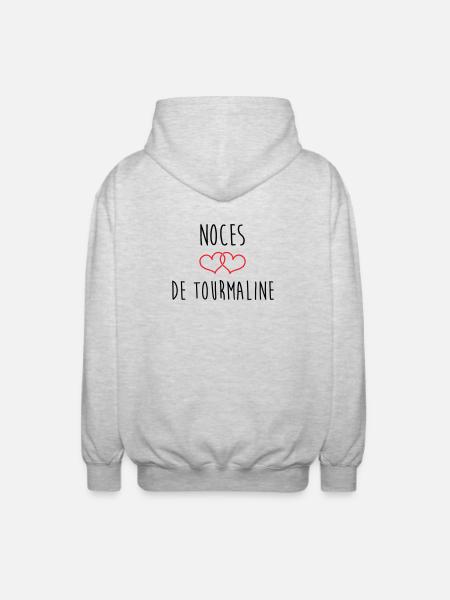 Turmalin-Hochzeit 52 Jahre Ehe - Unisex Kapuzenjacke - Hellgrau meliert