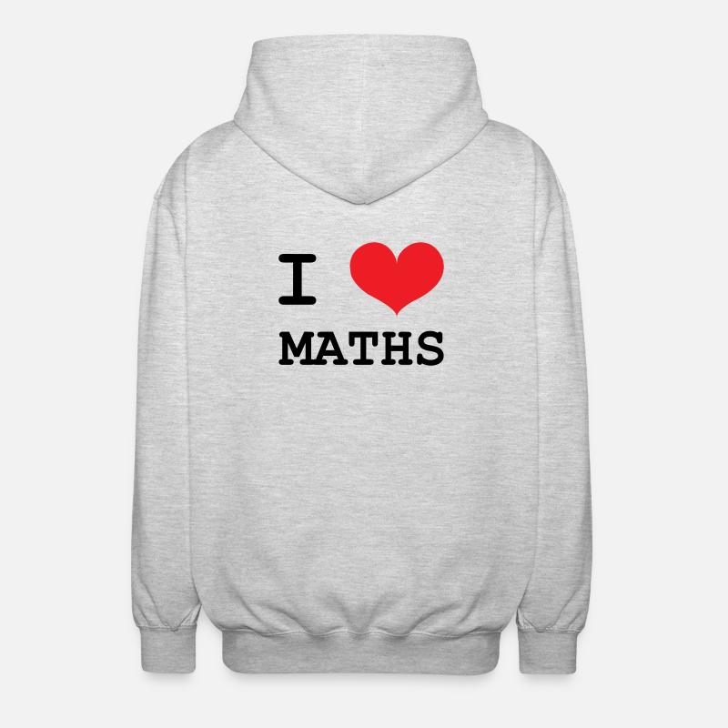 I Love Maths: Passion Mathematics T-Shirt - Unisex Hooded Jacket - light heather grey