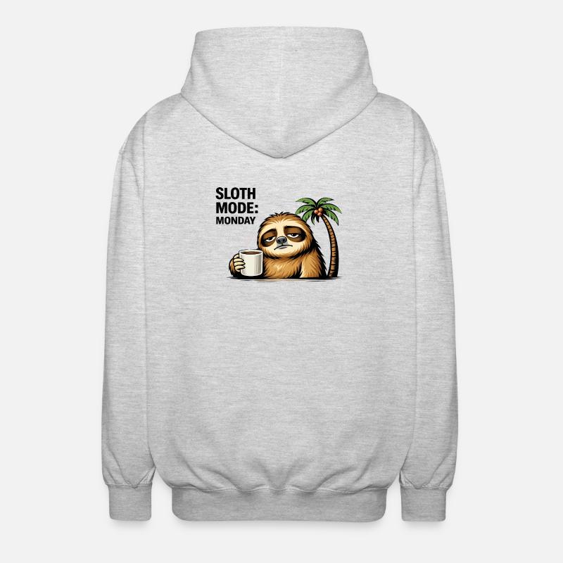Sloth Mode Monday Coffee - Unisex Hooded Jacket - light heather grey