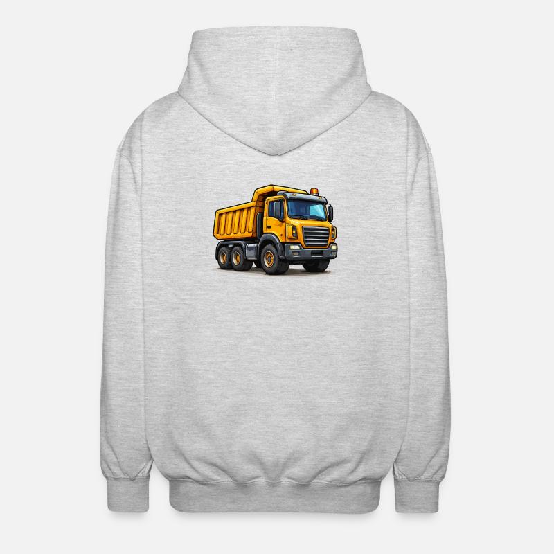 Baufahrzeug Kipplaster - Unisex Kapuzenjacke - Hellgrau meliert