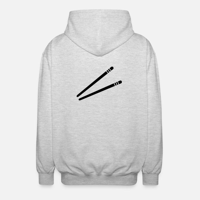 Essstäbchen - Unisex Kapuzenjacke - Hellgrau meliert