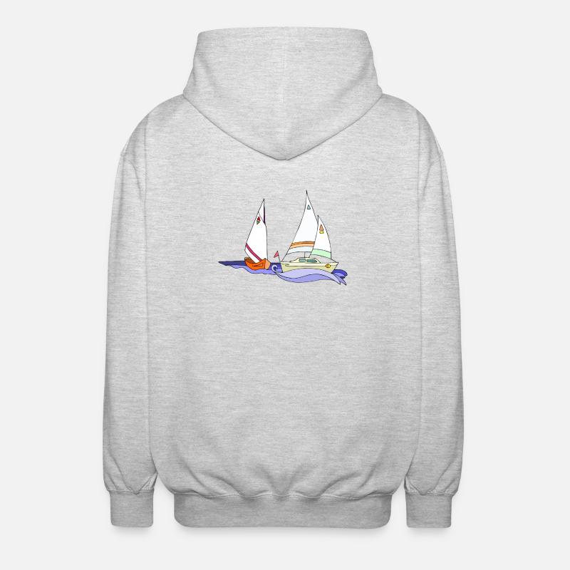 Voiliers - Veste à capuche unisexe - gris clair chiné
