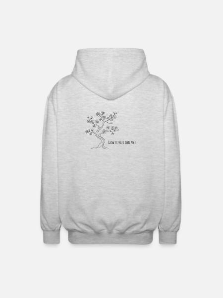 Grow at your pace - Unisex Hooded Jacket - light heather grey