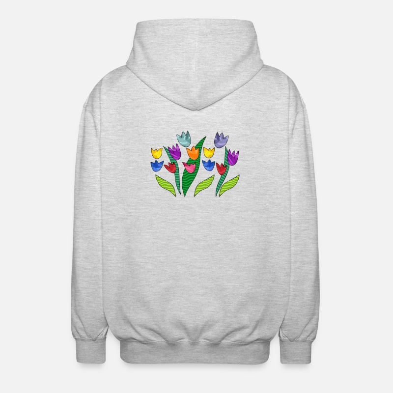 Fleur - Veste à capuche unisexe - gris clair chiné