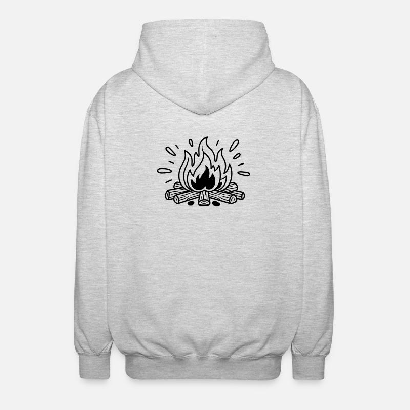 Lagerfeuer - Unisex Kapuzenjacke - Hellgrau meliert