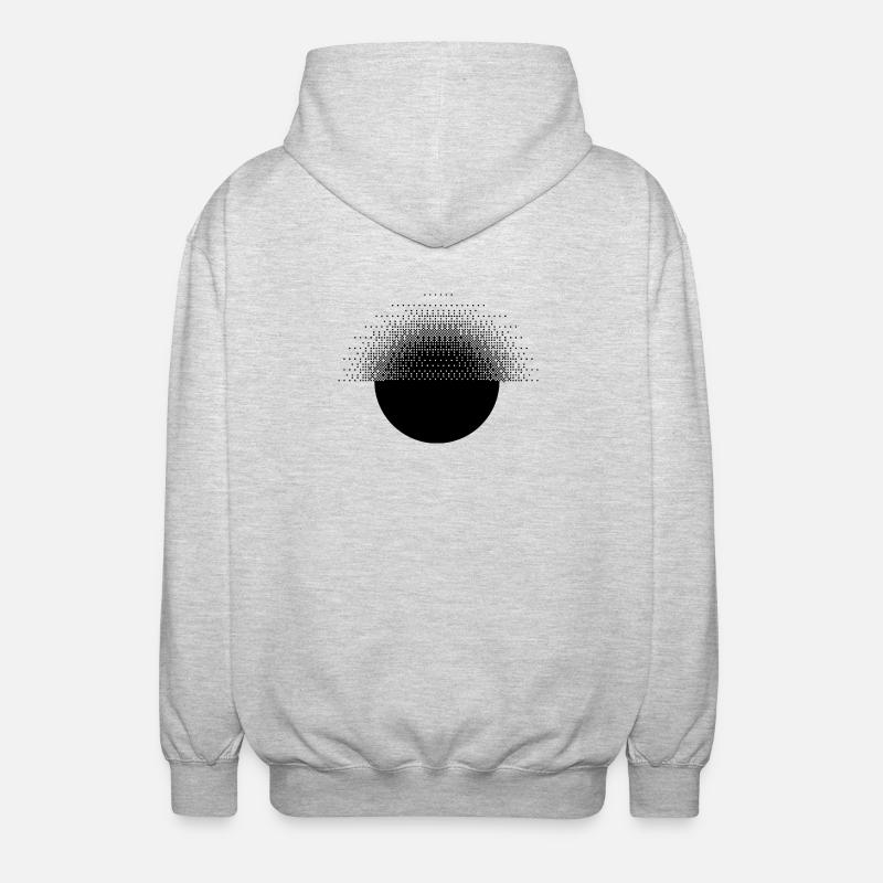 Bitmap-Design von geometrischem und pixeligem Sunburst - Unisex Kapuzenjacke - Hellgrau meliert