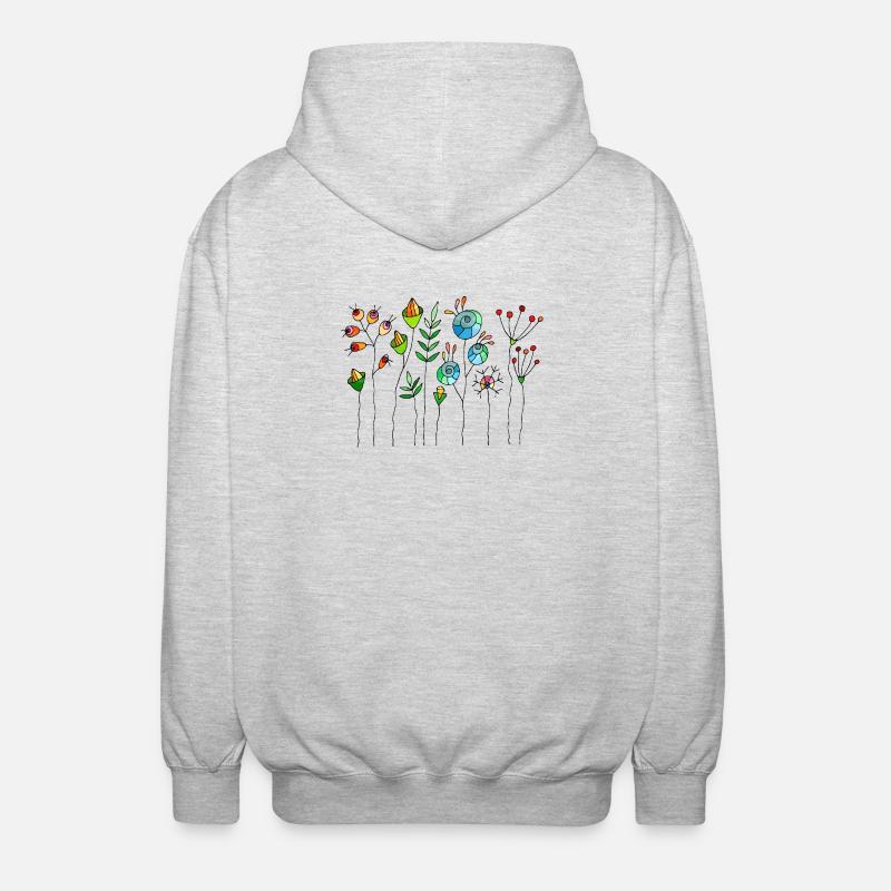 Fleur - Veste à capuche unisexe - gris clair chiné