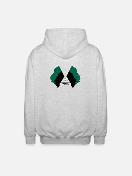 Texel Crossed Flags – Island Pride - Unisex Hooded Jacket - light heather grey