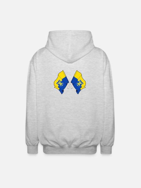 Zandvoort Crossed Flags - Unisex Hooded Jacket - light heather grey