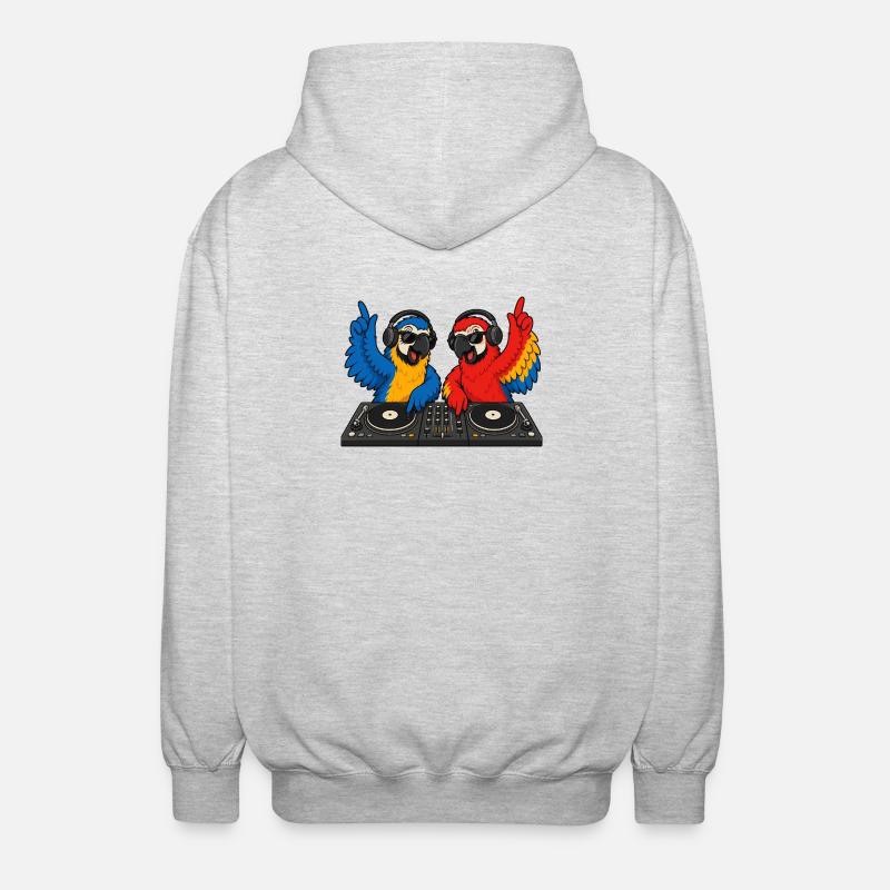 Parrots DJ Duo - Unisex Hooded Jacket - light heather grey