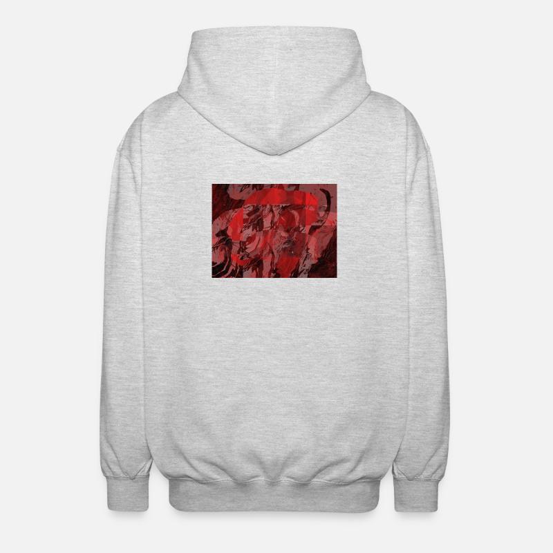Red Marble Square Overlay - Unisex Hooded Jacket - light heather grey