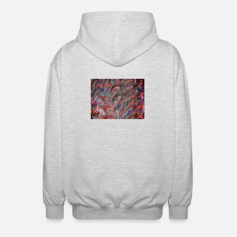 Farbwirbel Marmormuster - Unisex Kapuzenjacke - Hellgrau meliert