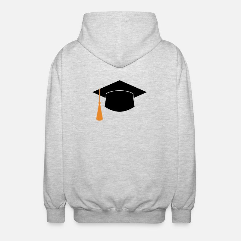 Graduation Cap - Unisex Hooded Jacket - light heather grey