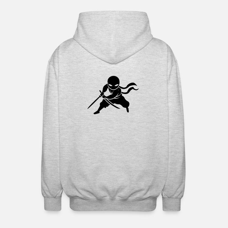 Ninja Samurai - Unisex Kapuzenjacke - Hellgrau meliert