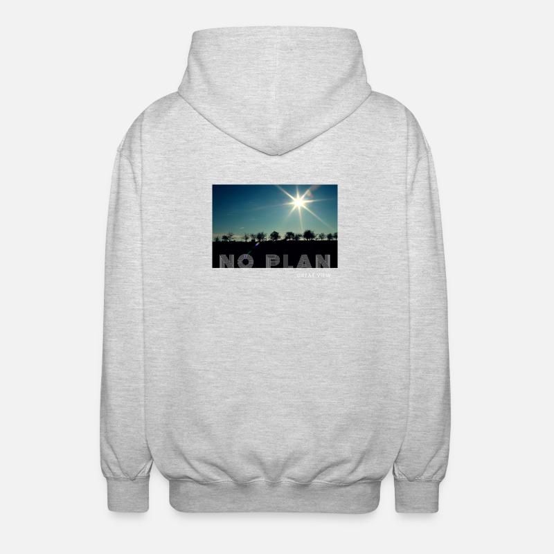 no plan - Unisex Hooded Jacket - light heather grey
