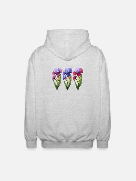 Fleur - Veste à capuche unisexe - gris clair chiné