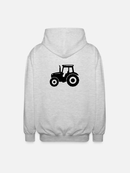 Tractor Silhouette - Unisex Hooded Jacket - light heather grey