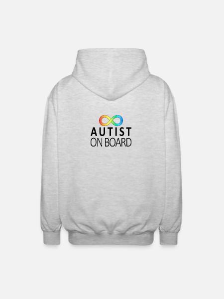 Autist on Board: Neurodiversity Stickers - Unisex Hooded Jacket - light heather grey