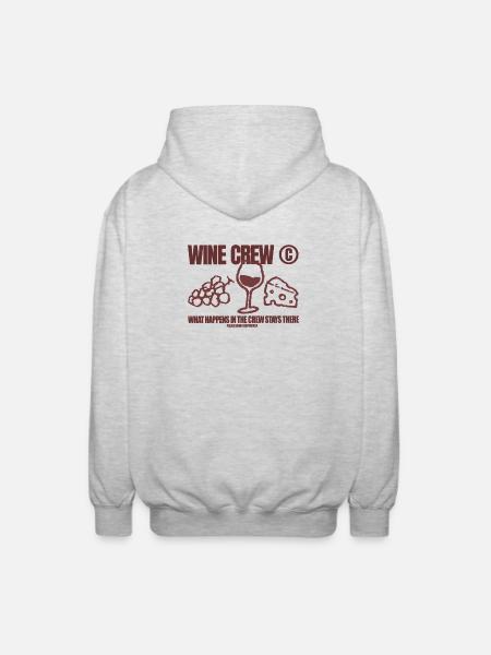 WineCrew - Unisex Kapuzenjacke - Hellgrau meliert