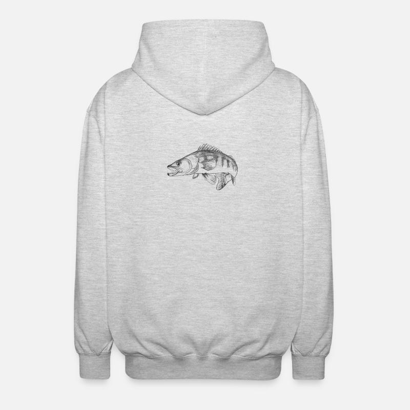 pike-perch - Unisex Hooded Jacket - light heather grey