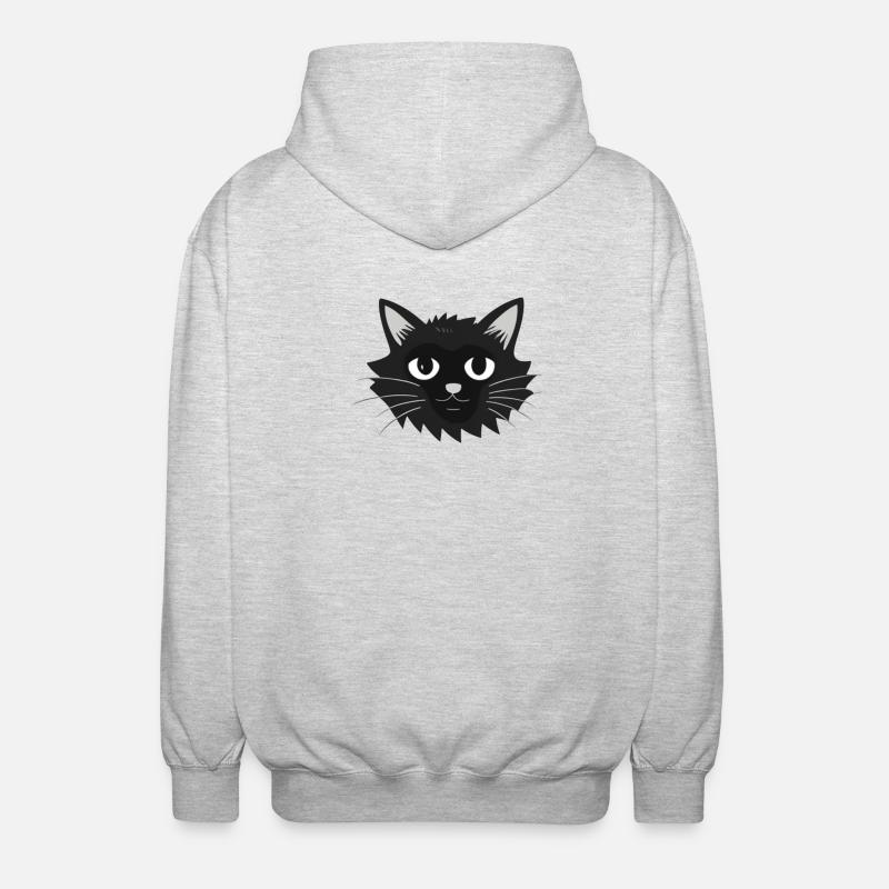 Cat Face Katzengesicht - Unisex Kapuzenjacke - Hellgrau meliert
