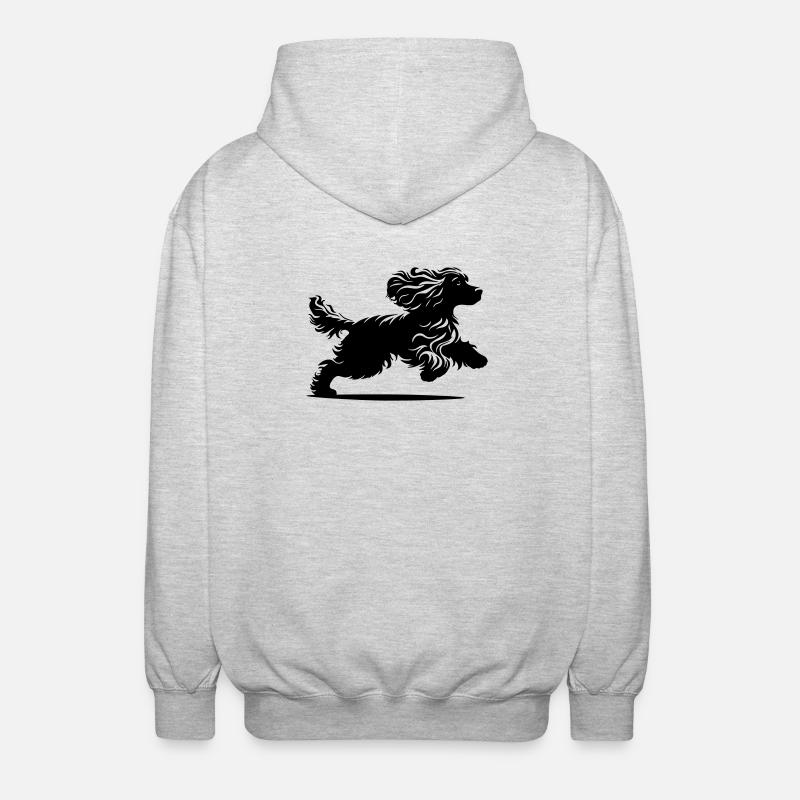 Cocker Spaniel - Veste à capuche unisexe - gris clair chiné