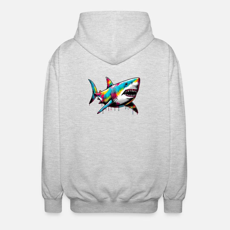Requin - Veste à capuche unisexe - gris clair chiné