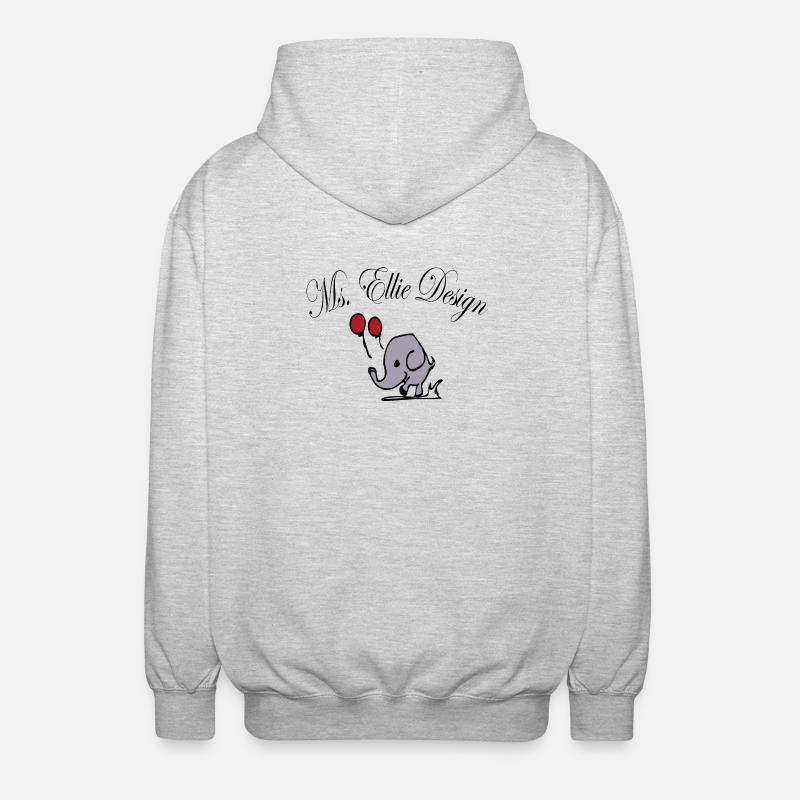 Elefantendame mit Luftballons - Unisex Kapuzenjacke - Hellgrau meliert