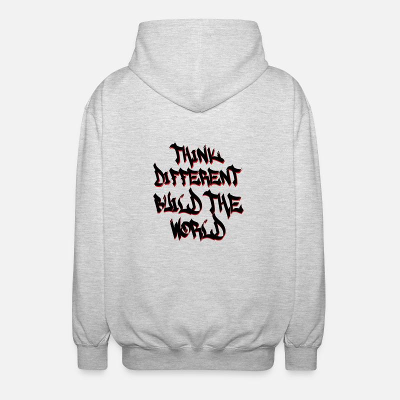 Think Different construit le monde - Veste à capuche unisexe - gris clair chiné