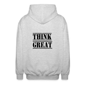 Money Motivation Profit Profit Performance Yield - Unisex Hooded Jacket - light heather grey - Back - AI Model Male 185 light (185cm)