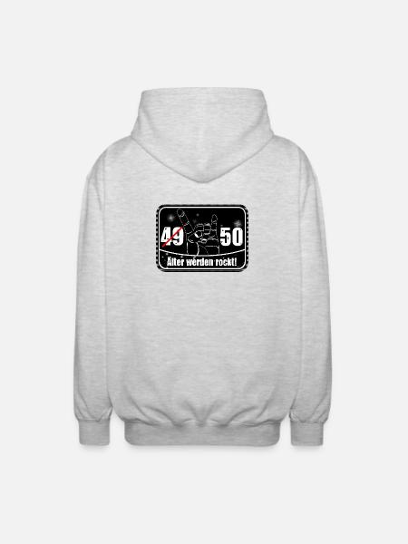 49/50 Alter rockt - Unisex Kapuzenjacke - Hellgrau meliert