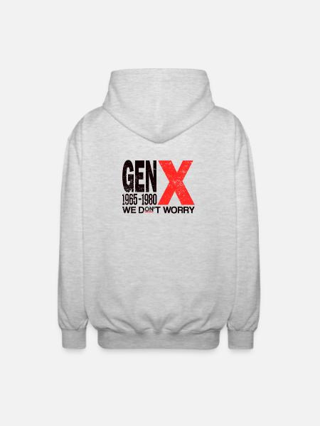 Generation X – Old School & Proud - Unisex Hooded Jacket - light heather grey