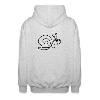 Snail Sunglasses Cool Black Glasses Smile - Unisex Hooded Jacket - light heather grey - Back - AI Model Male 185 light (185cm)