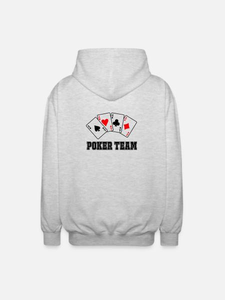 Poker Team - Unisex Kapuzenjacke - Hellgrau meliert