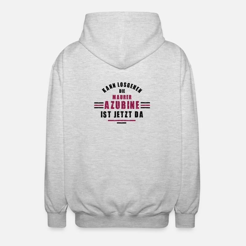 Trainee bricklayer apprenticeship training bricklayer - Unisex Hooded Jacket - light heather grey