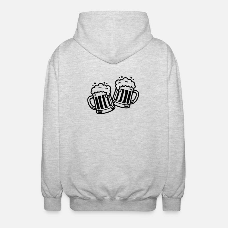 Bierkrug Prost Comic Bier - Unisex Kapuzenjacke - Hellgrau meliert