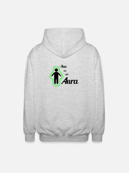 Aua an der Aura - Unisex Kapuzenjacke - Hellgrau meliert