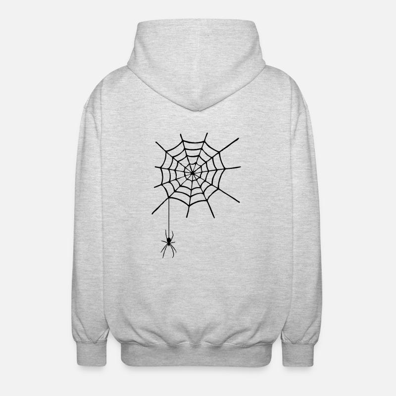 Cobweb with spider - Unisex Hooded Jacket - light heather grey