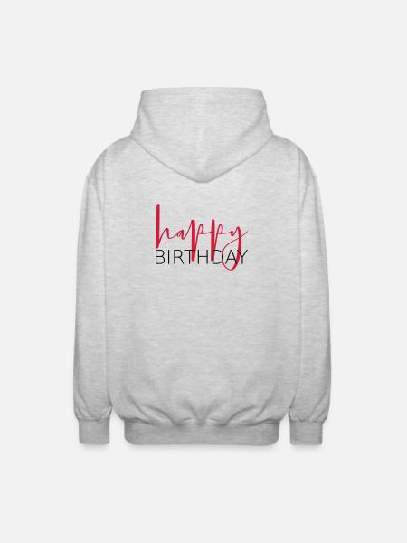 happy birthday congratulation gift idea - Unisex Hooded Jacket - light heather grey
