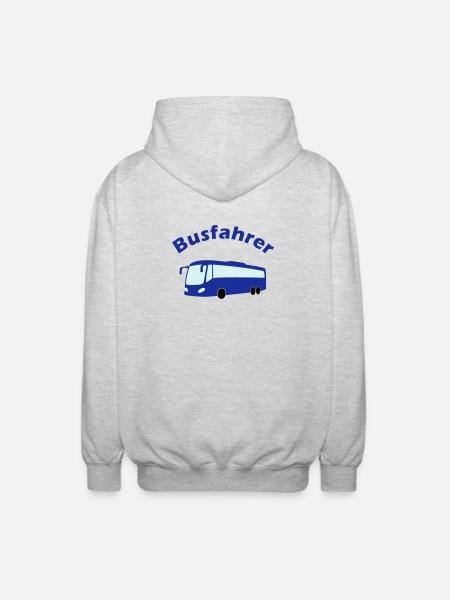 Busfahrer Design - Unisex Kapuzenjacke - Hellgrau meliert