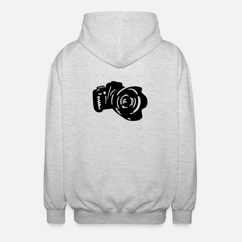 caméra - Veste à capuche unisexe - gris clair chiné