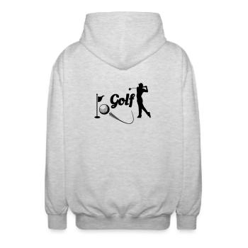 Welle - Unisex Kapuzenjacke - Hellgrau meliert - Hinten - AI Model Male 185 light (185cm)