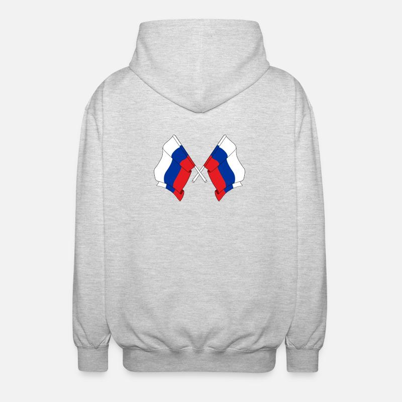 Deux drapeaux Russie - Veste à capuche unisexe - gris clair chiné