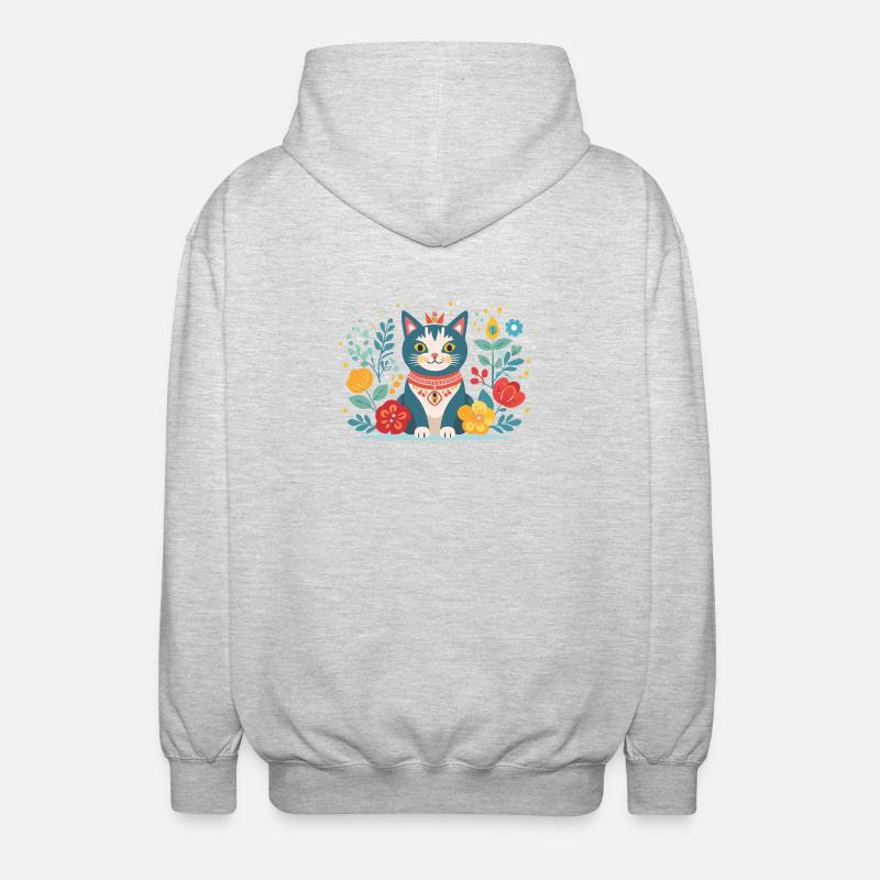 chat mignon - Veste à capuche unisexe - gris clair chiné
