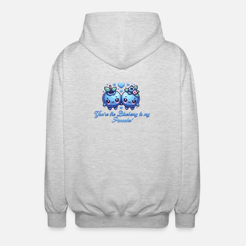 Süßes Design mit Blaubeeren - Unisex Kapuzenjacke - Hellgrau meliert