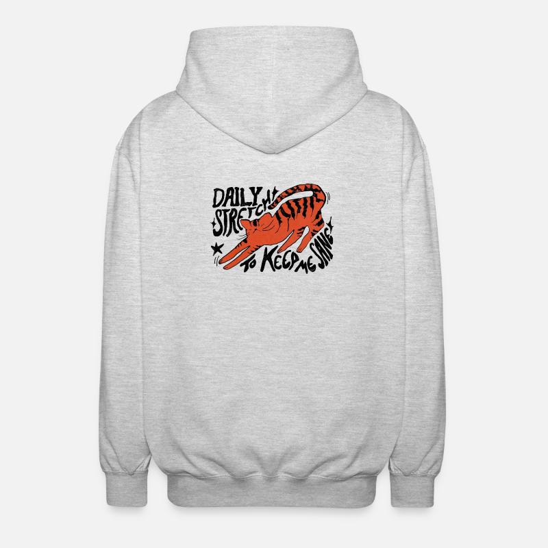 DAILY STRETCH TO KEEP ME SANE - Unisex Hooded Jacket - light heather grey