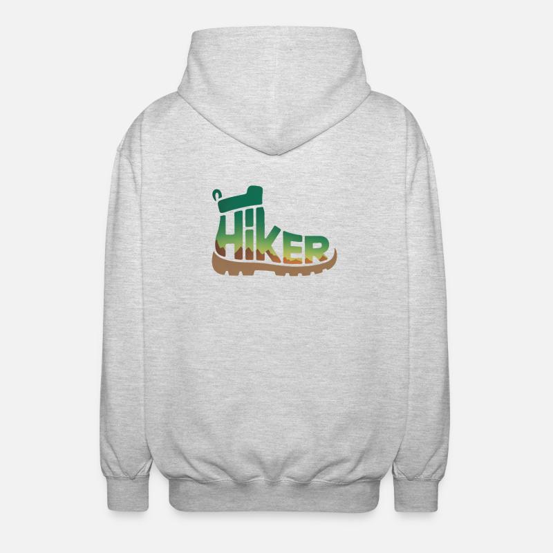 Hiker Typography - Hiking Design - Unisex Hooded Jacket - light heather grey