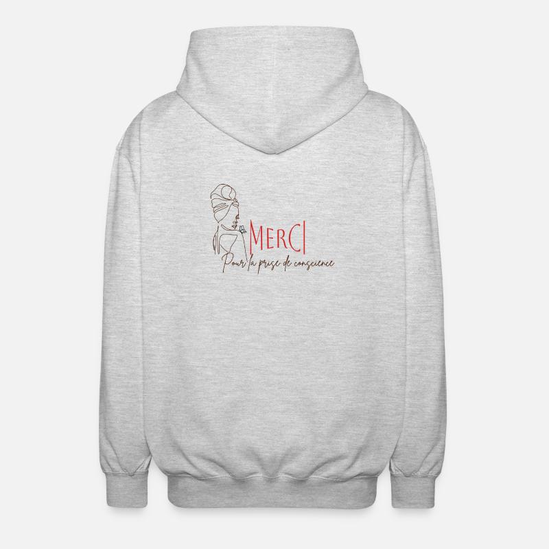 Merci pour la prise de conscience - Veste à capuche unisexe - gris clair chiné