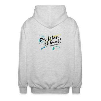 Das Leben ist Bund Tagesmutter Erzieherin Kita  - Unisex Kapuzenjacke - Hellgrau meliert - Hinten - AI Model Male 185 light (185cm)
