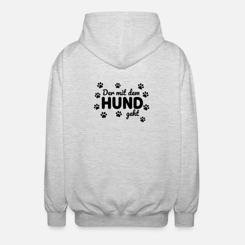 Lustiger Hunde Spruch Statement gassi gehen - Unisex Kapuzenjacke - Hellgrau meliert